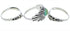 Sterling Silver And Turquoise Stackable Ring Set Size 7-1/4 UX33421